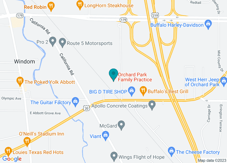 Map of Orchard Park Family Practice